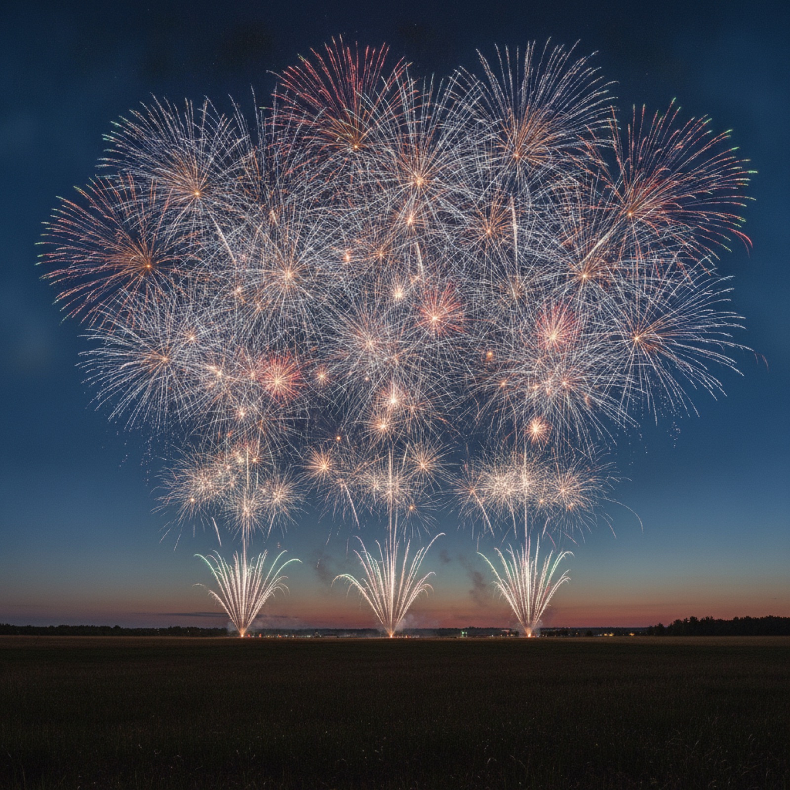 Colorful fireworks display over Spring, TX