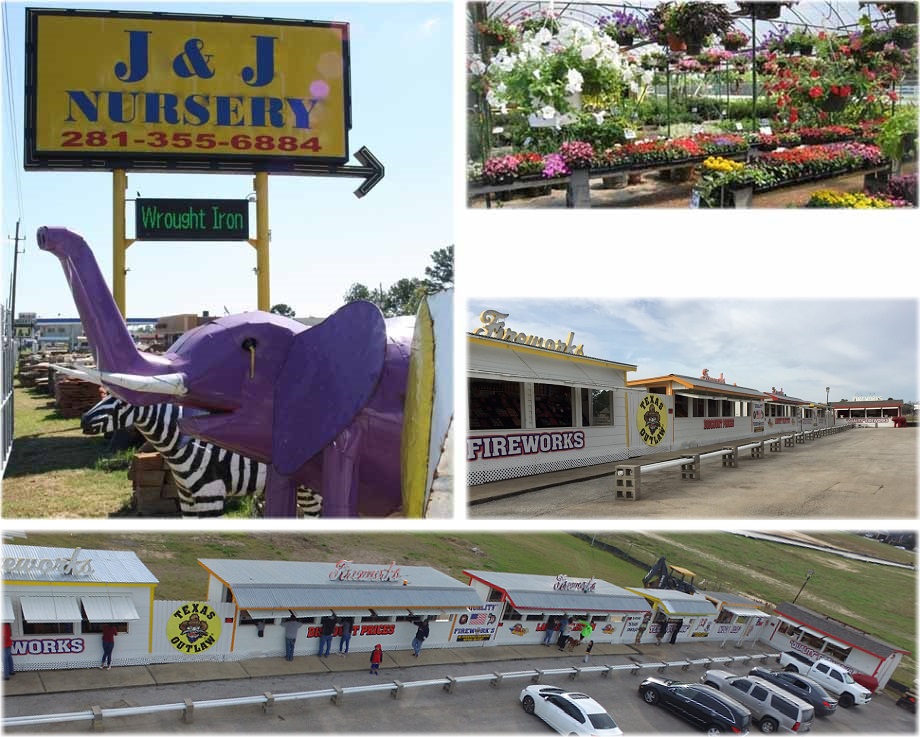 Fireworks sold for 4th of July and New Years at J&J Nursery, Spring, TX!