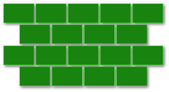 Lay down sod in this pattern.