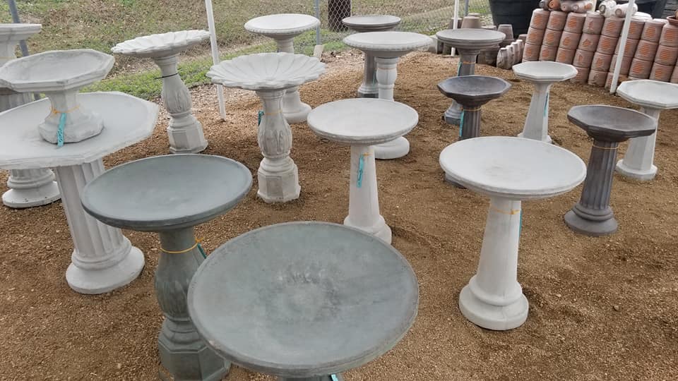 Cement Birdbaths at J&J Nursery, Spring, TX