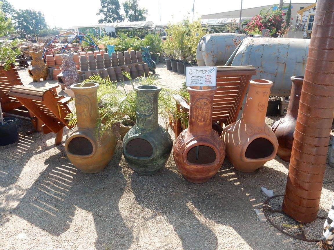 Chiminia decor at J&J Nursery, Spring, TX