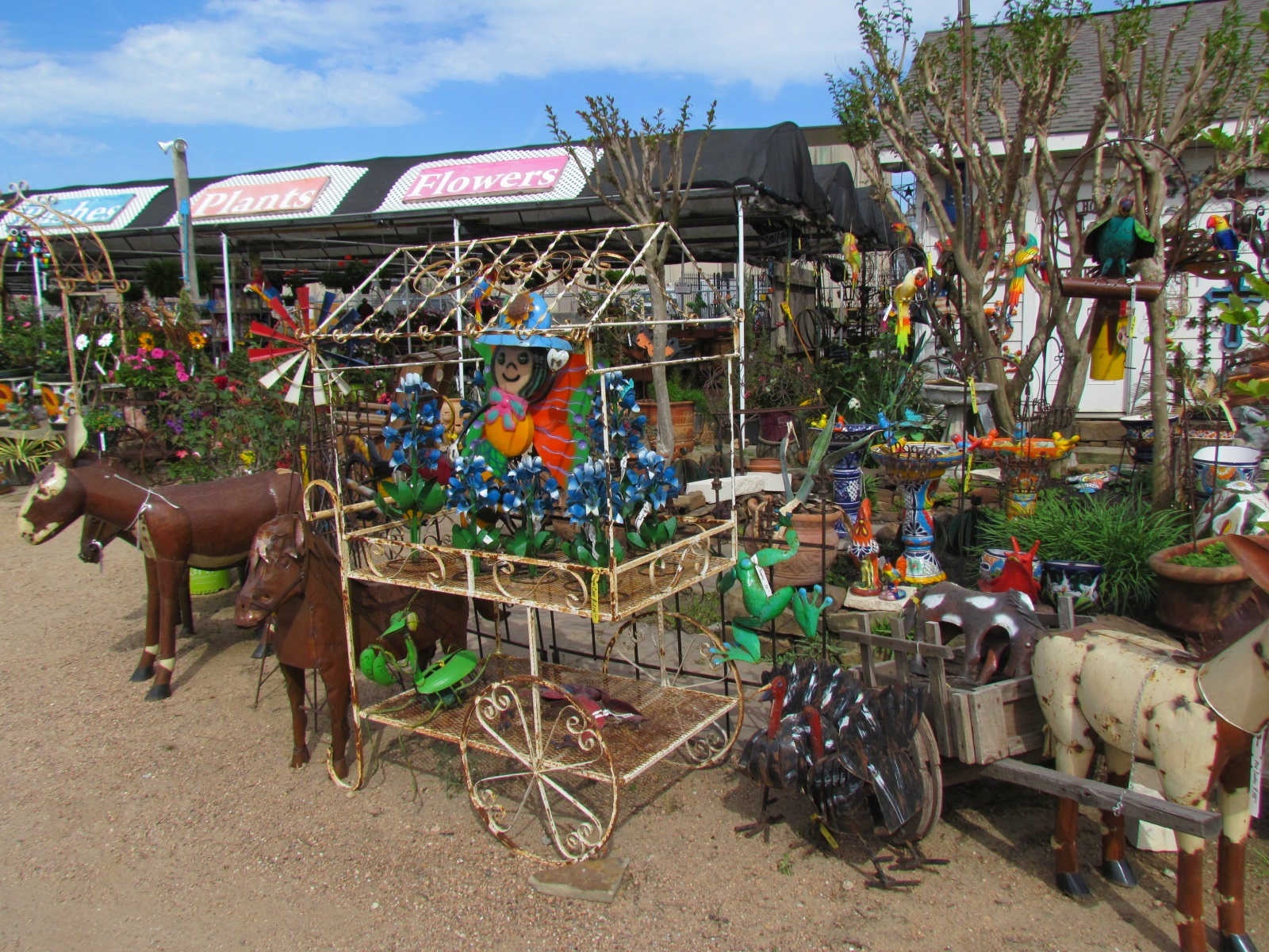 Wrought Iron yard decor figurine at J&J Nursery, Spring, TX